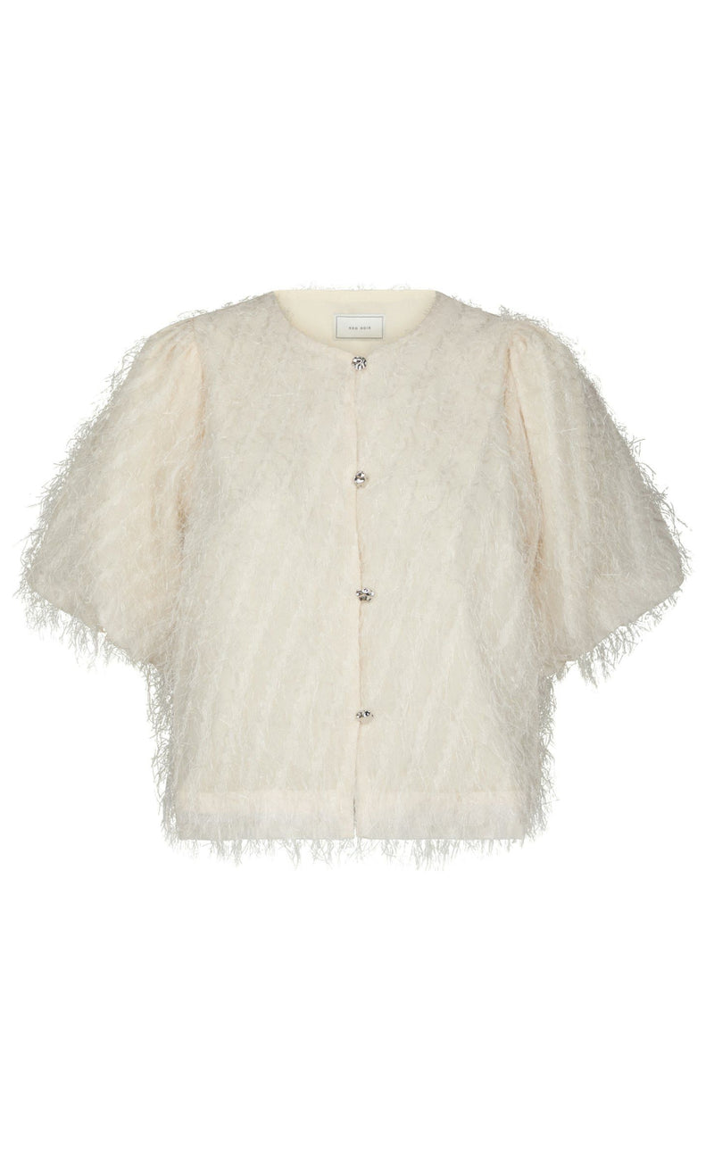 Neo Noir Bluse - Aisa Frilly - Creme