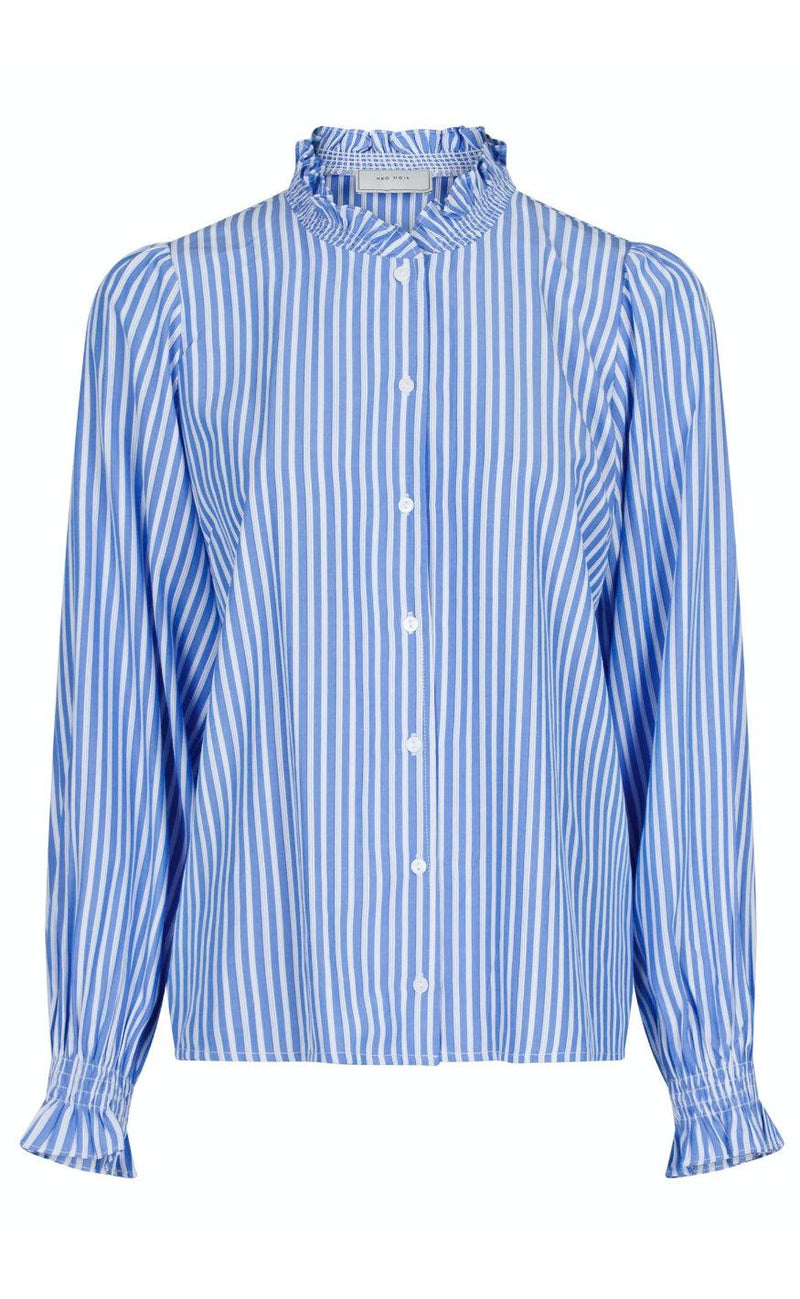 Neo Noir Bluse - Brianna - Blue Stripe