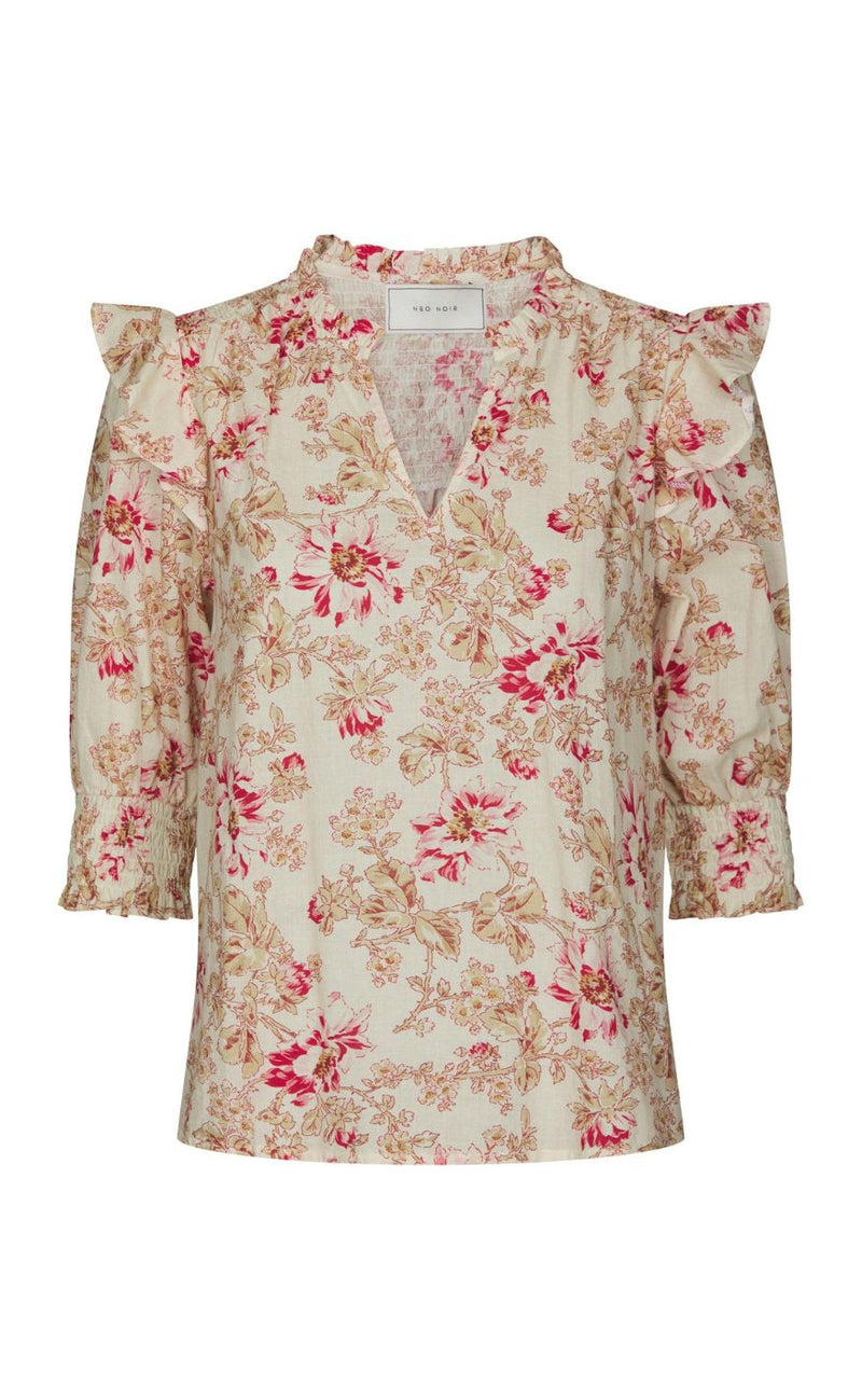 Neo Noir Bluse - Davina Flower - Rose