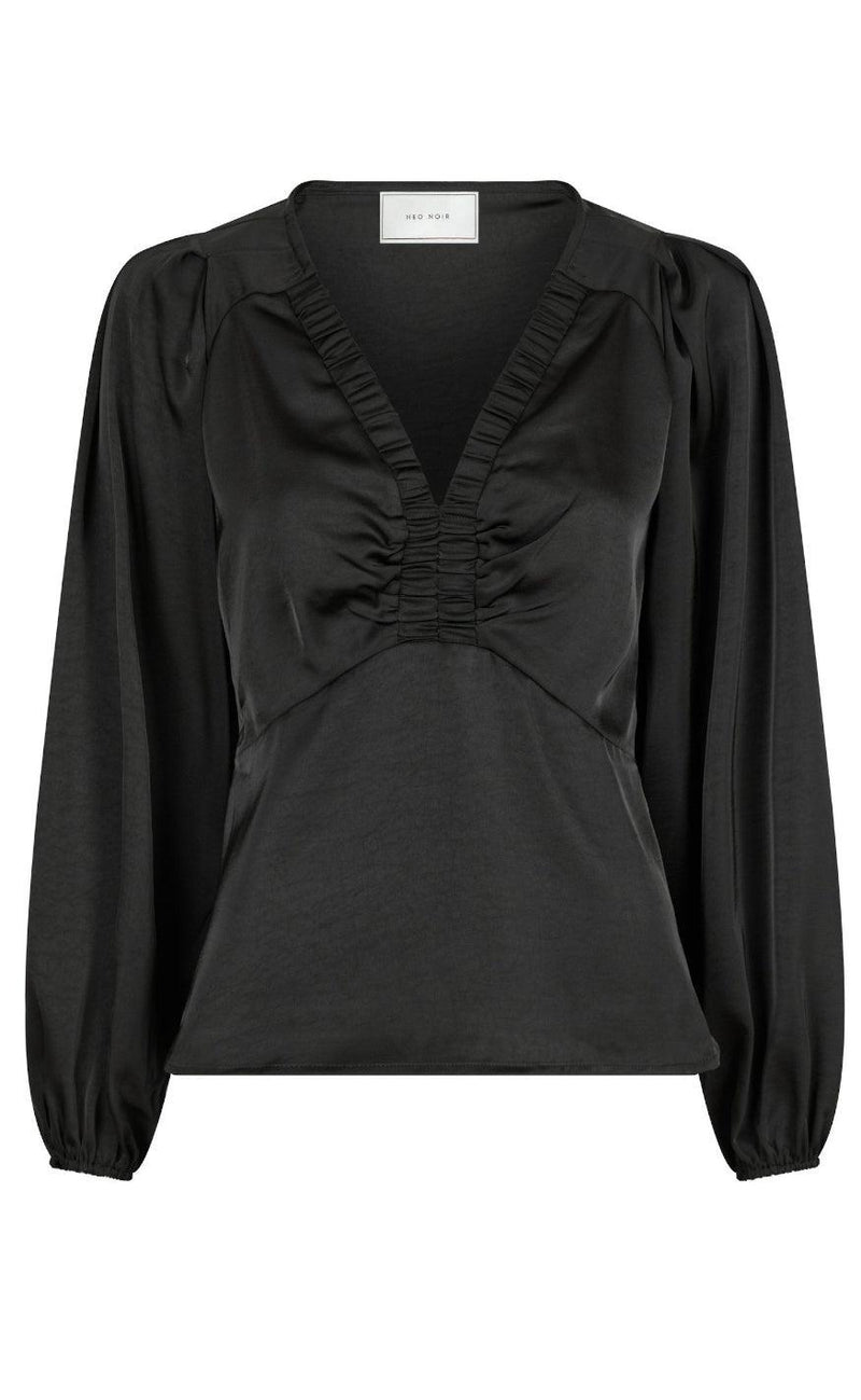 Neo Noir Bluse - Istana Heavy Sateen - Black