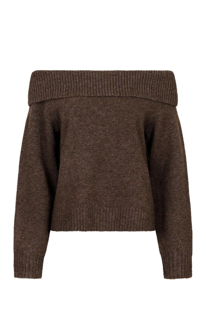 Neo Noir Bluse - Jane - Brown Melange