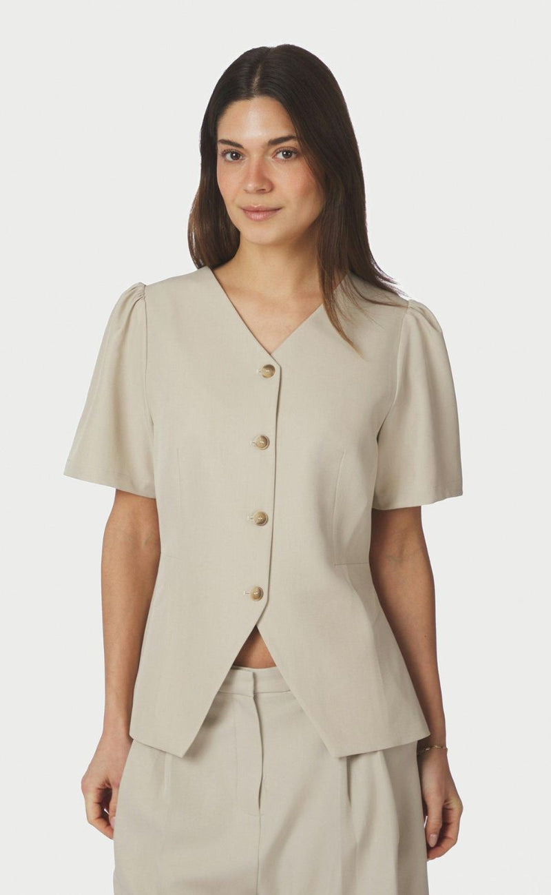 Neo Noir Bluse - Jules Structure - Creme