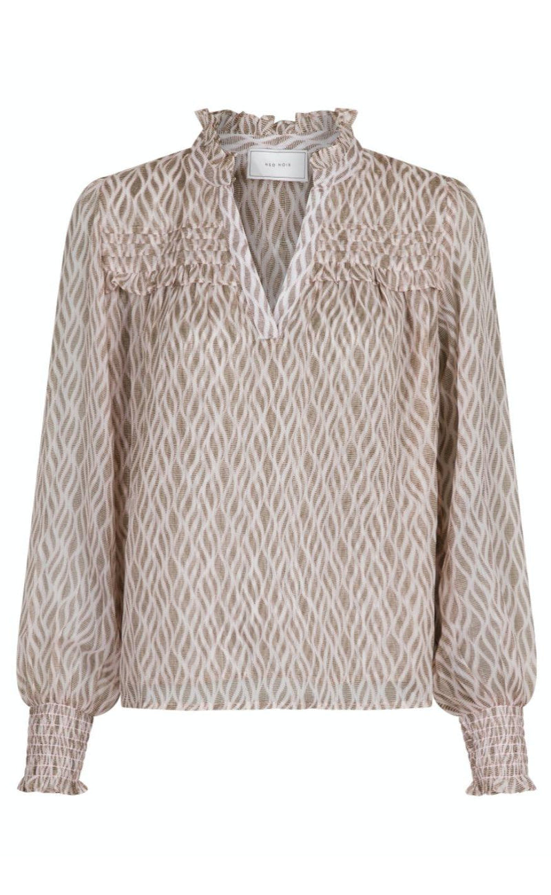 Neo Noir Bluse - Rhia Graphic - Powder