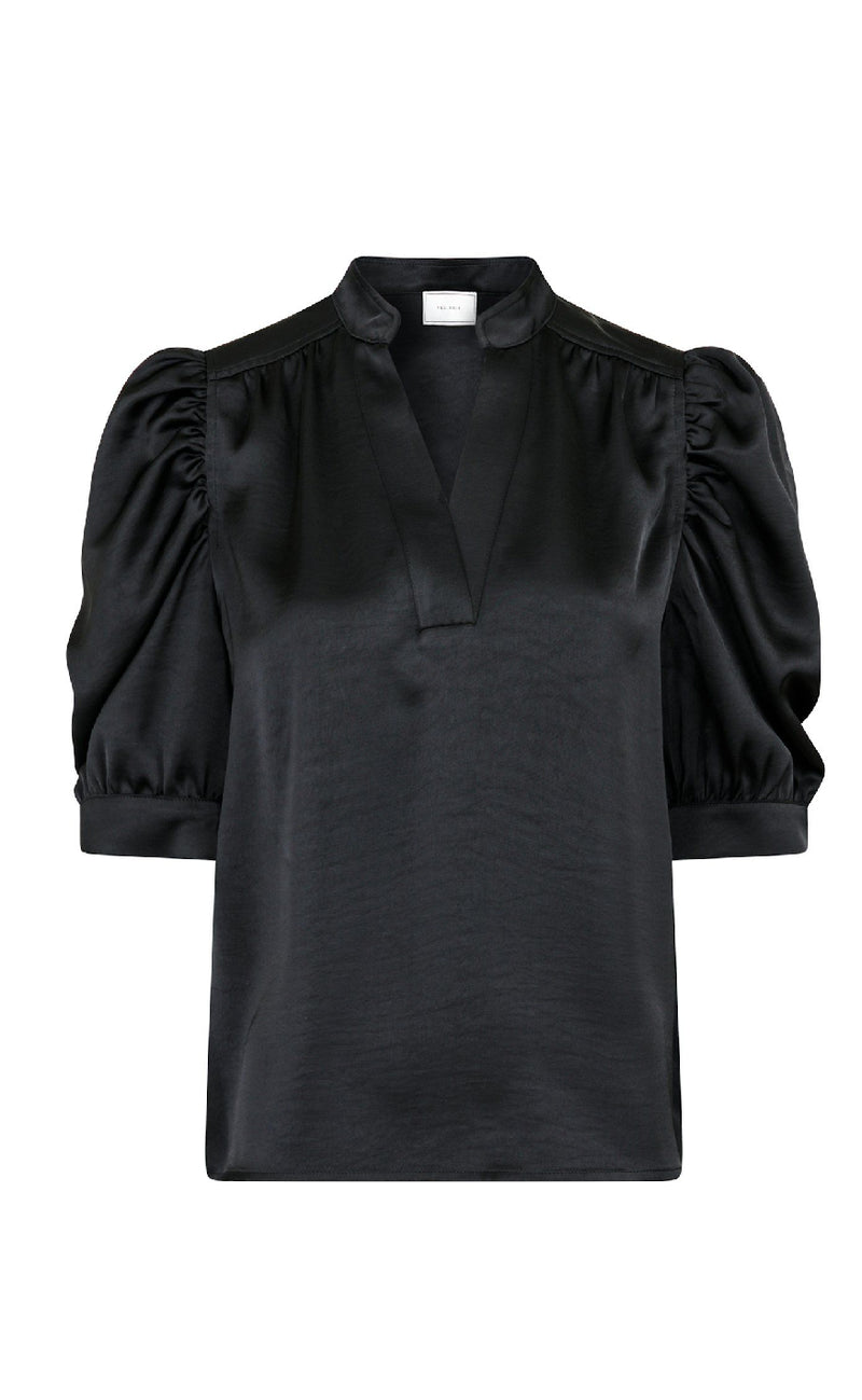 Neo Noir Bluse - Roella Heavy Sateen - Black