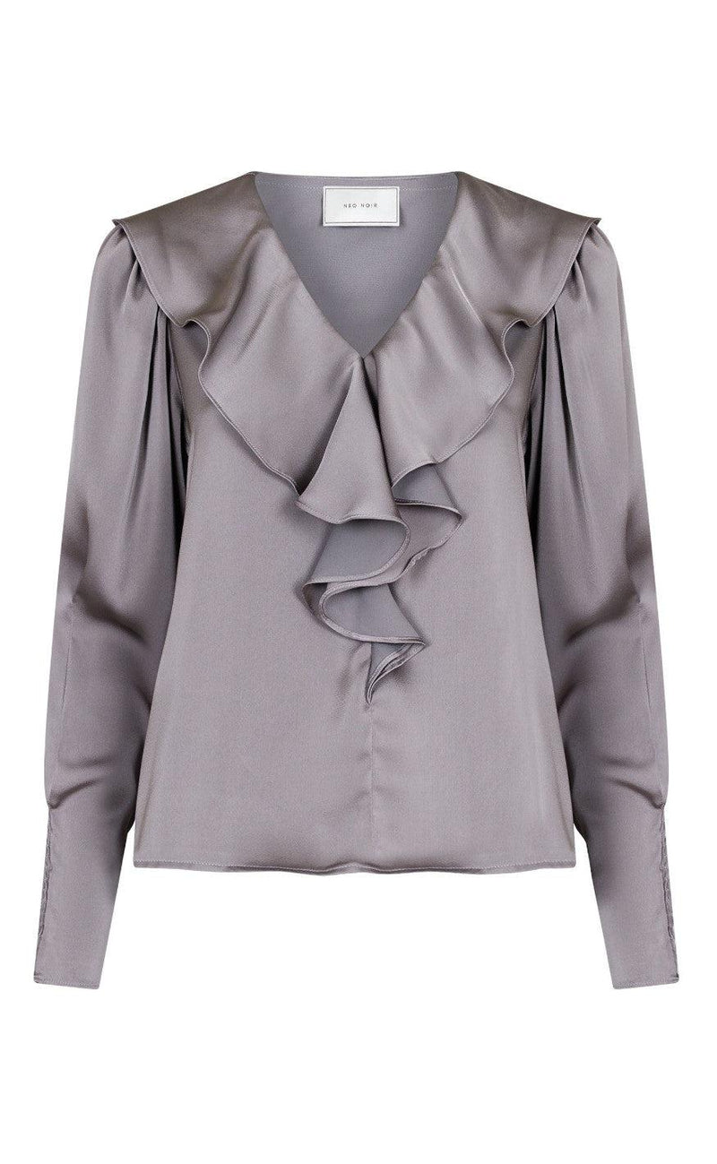 Neo Noir Bluse - Sandie Sateen - Grey