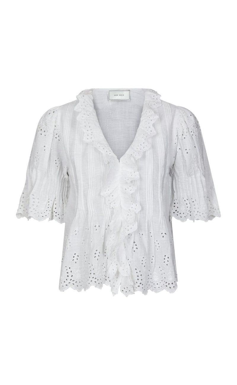 Neo Noir Bluse - Talise Emb - White