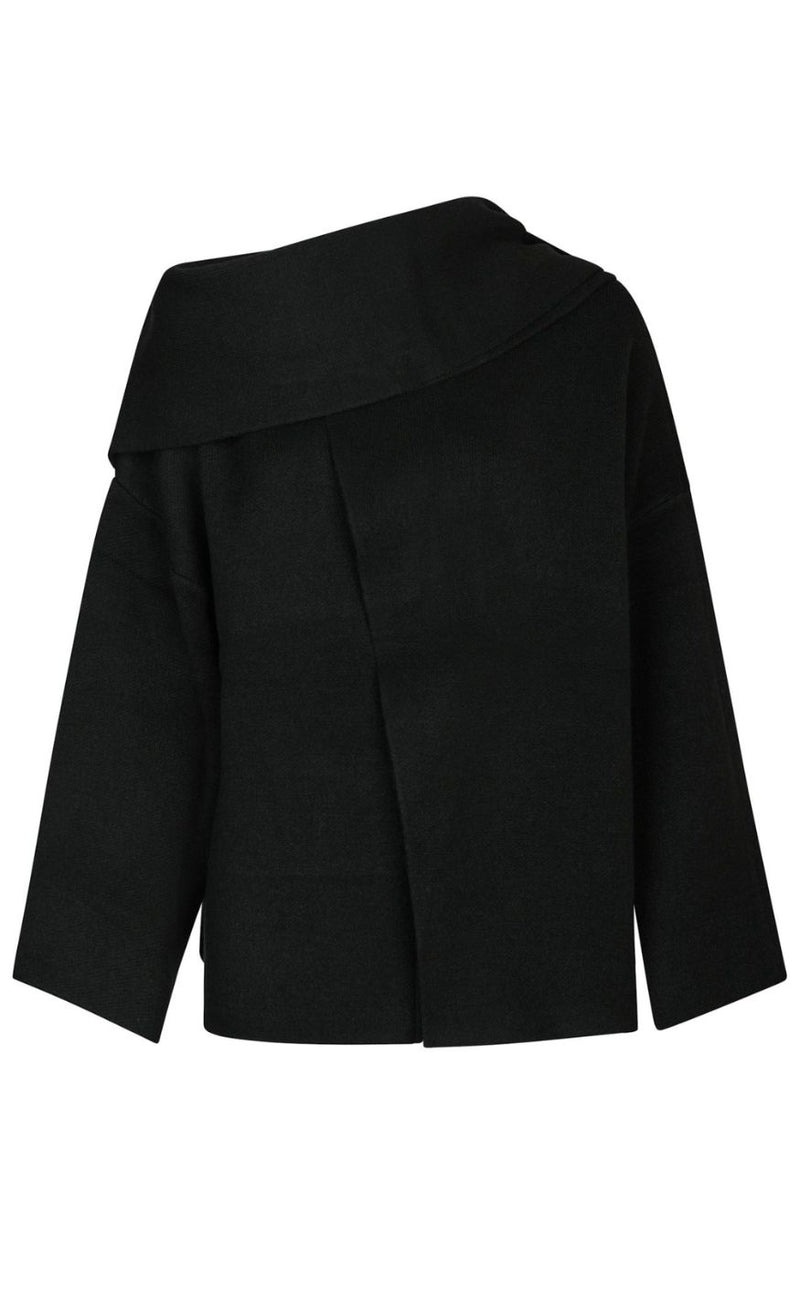 Neo Noir Bluse - Wals Knit Scarf - Black