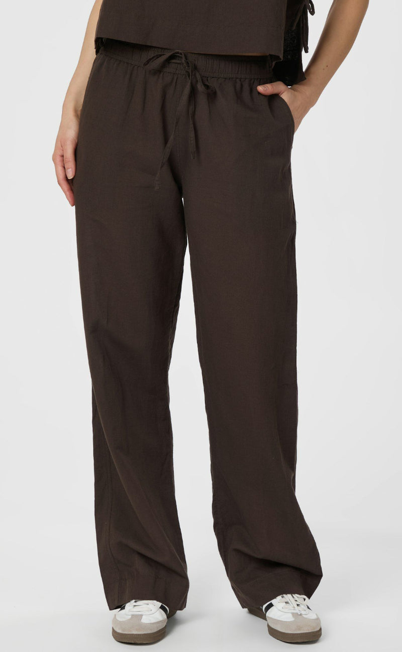 Neo Noir Bukser - Sonar Linen - Dark Brown