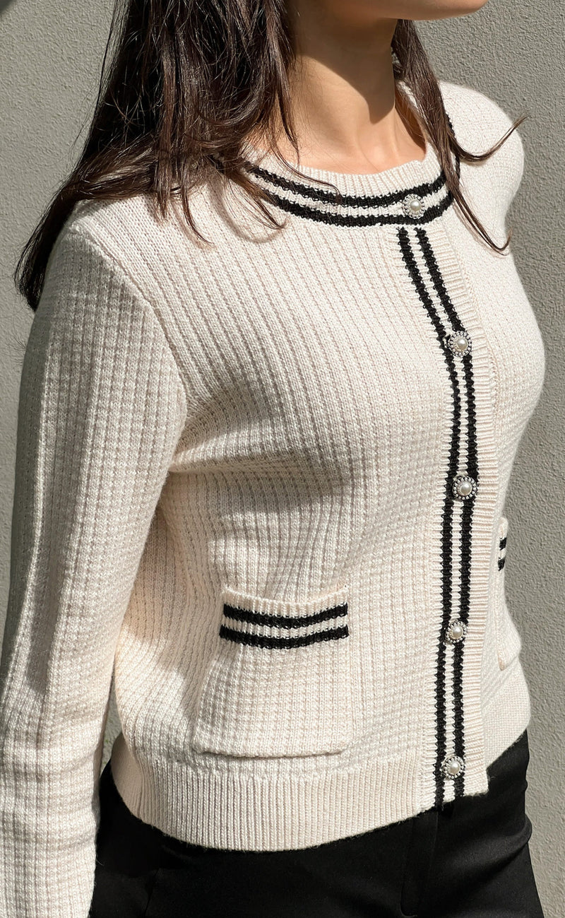 Neo Noir Cardigan - Tilda - Ivory
