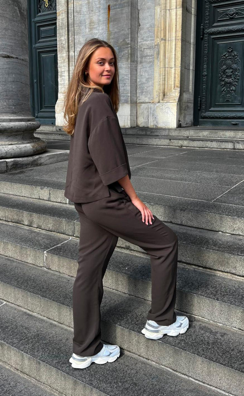 Neo Noir Jumpsuit - Arlo - Brown