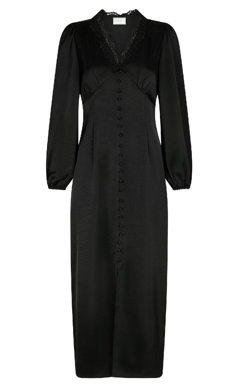 Neo Noir Kjole - Anio Heavy Sateen - Black