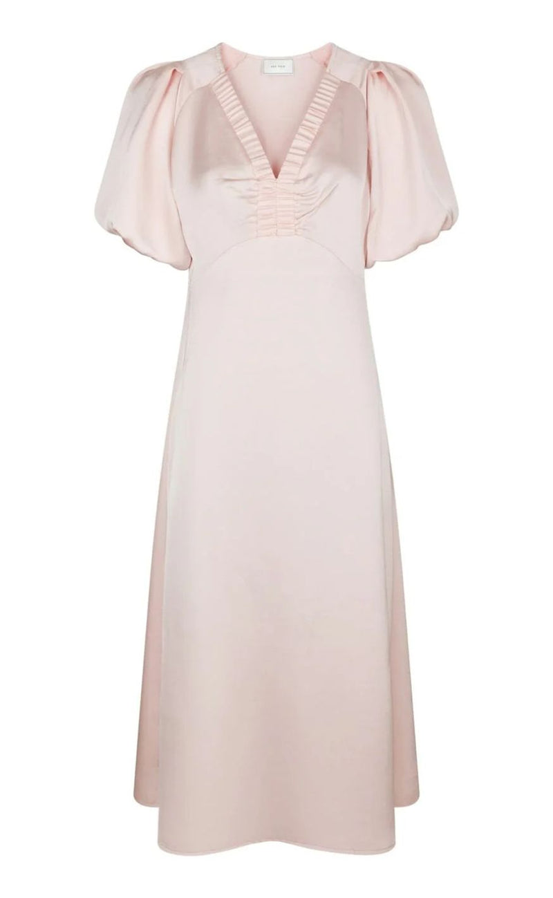 Neo Noir Kjole - Illana Heavy Sateen - Light Pink