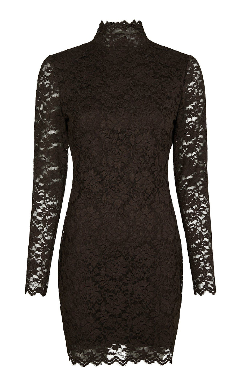 Neo Noir Kjole - Lizette Laceflower - Chocolate Brown