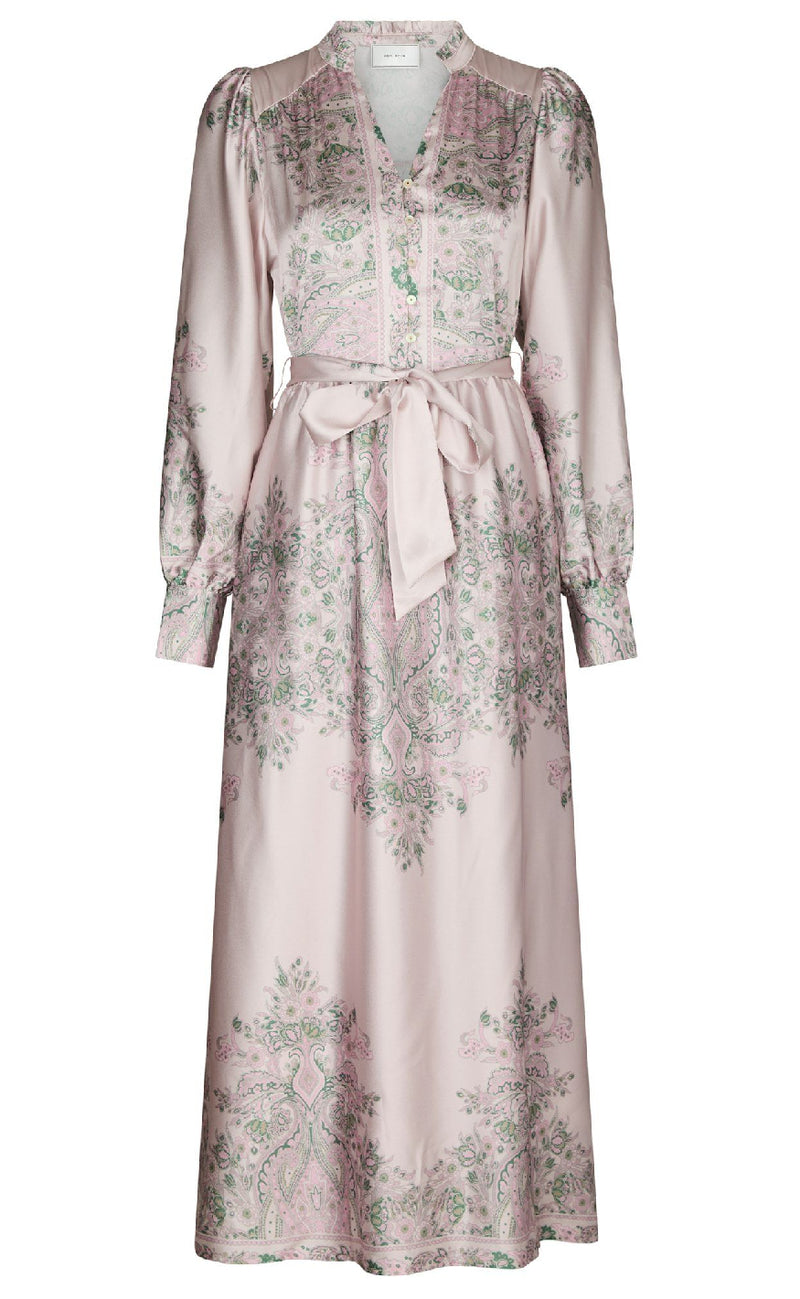 Neo Noir Kjole - Nova Paisley Border - Rose