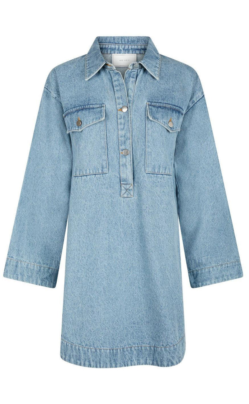 Neo Noir Kjole - Paras Denim - Smoke Blue