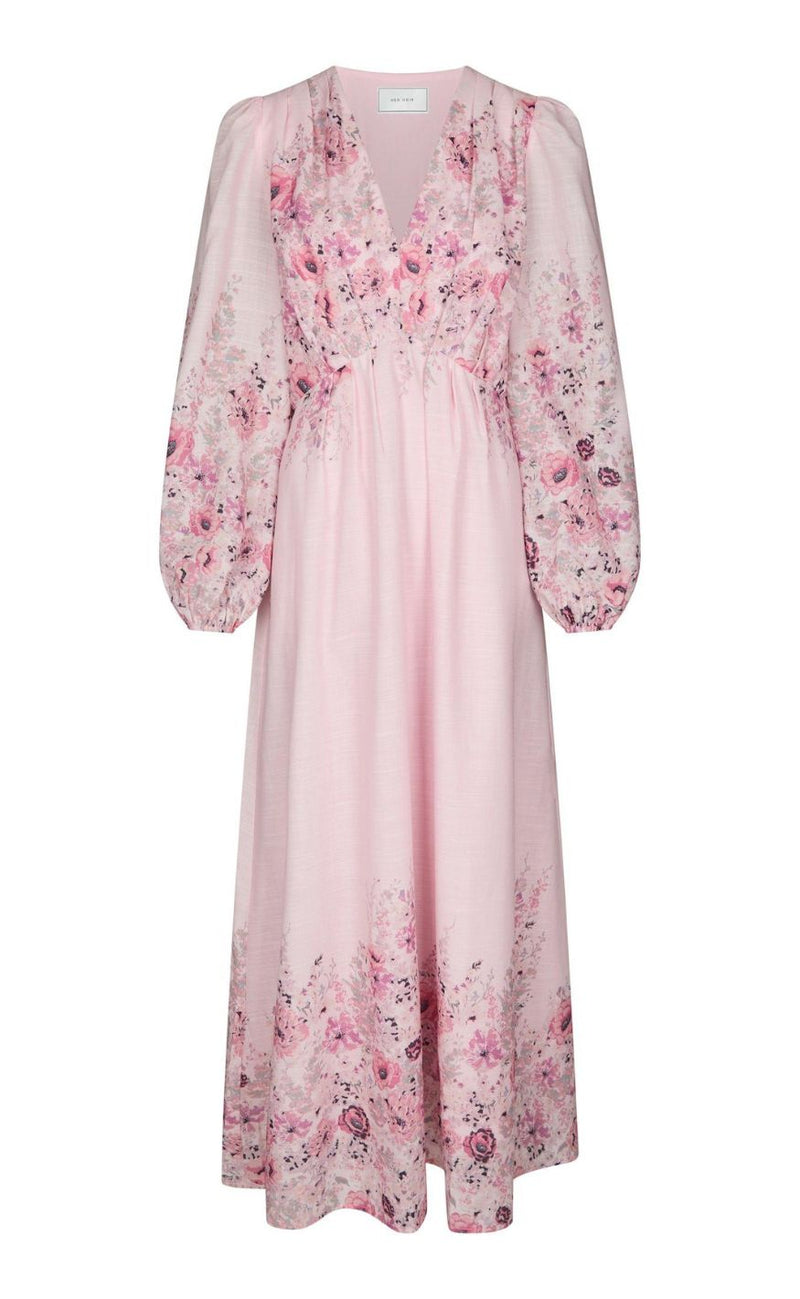 Neo Noir Kjole - Silfi Flower - Dusty Rose