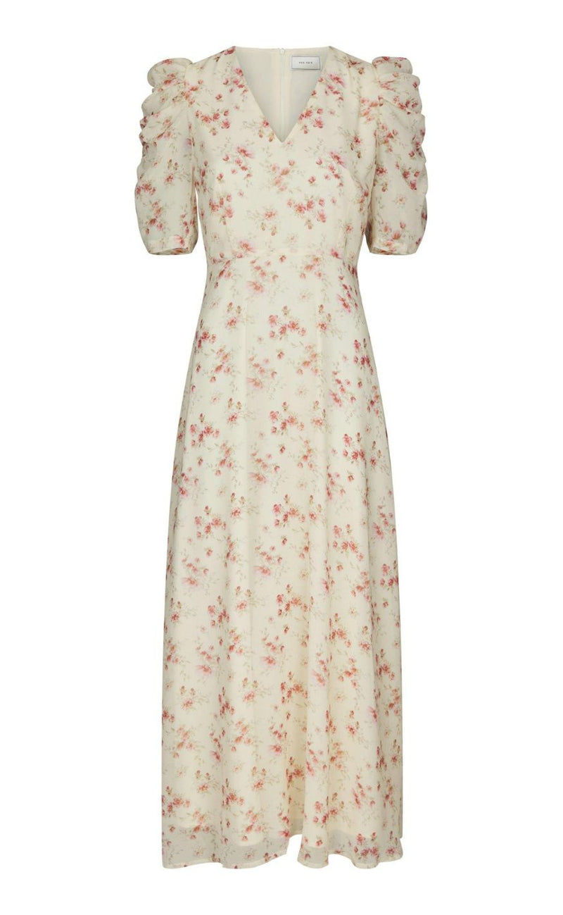 Neo Noir Kjole - Vira Floral - Creme