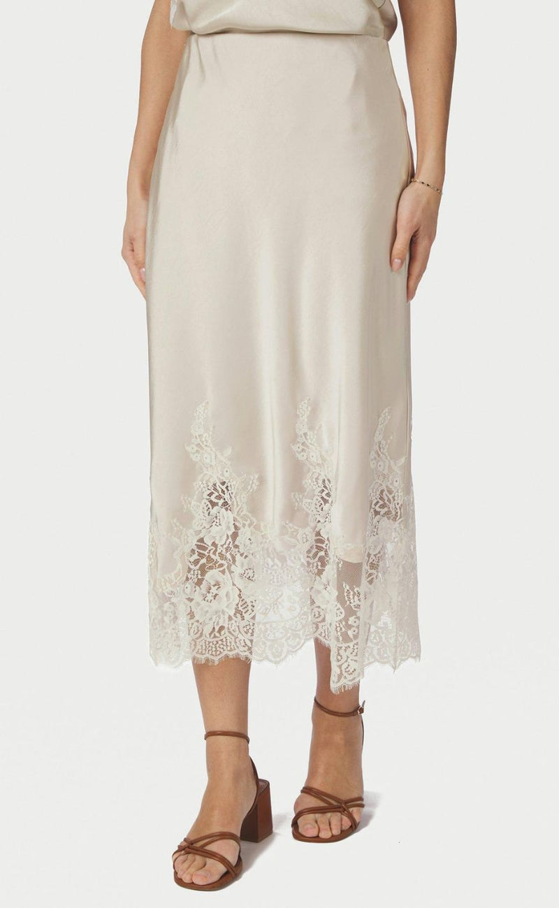 Neo Noir Nederdel - Yelina Heavy Sateen - Champagne