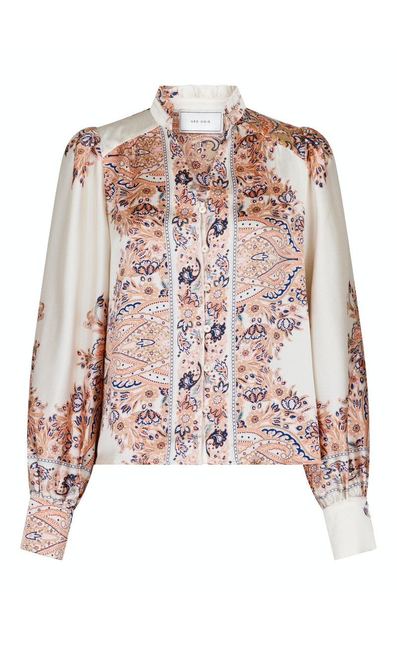 Neo Noir Skjorte - Massima Paisley - Creme