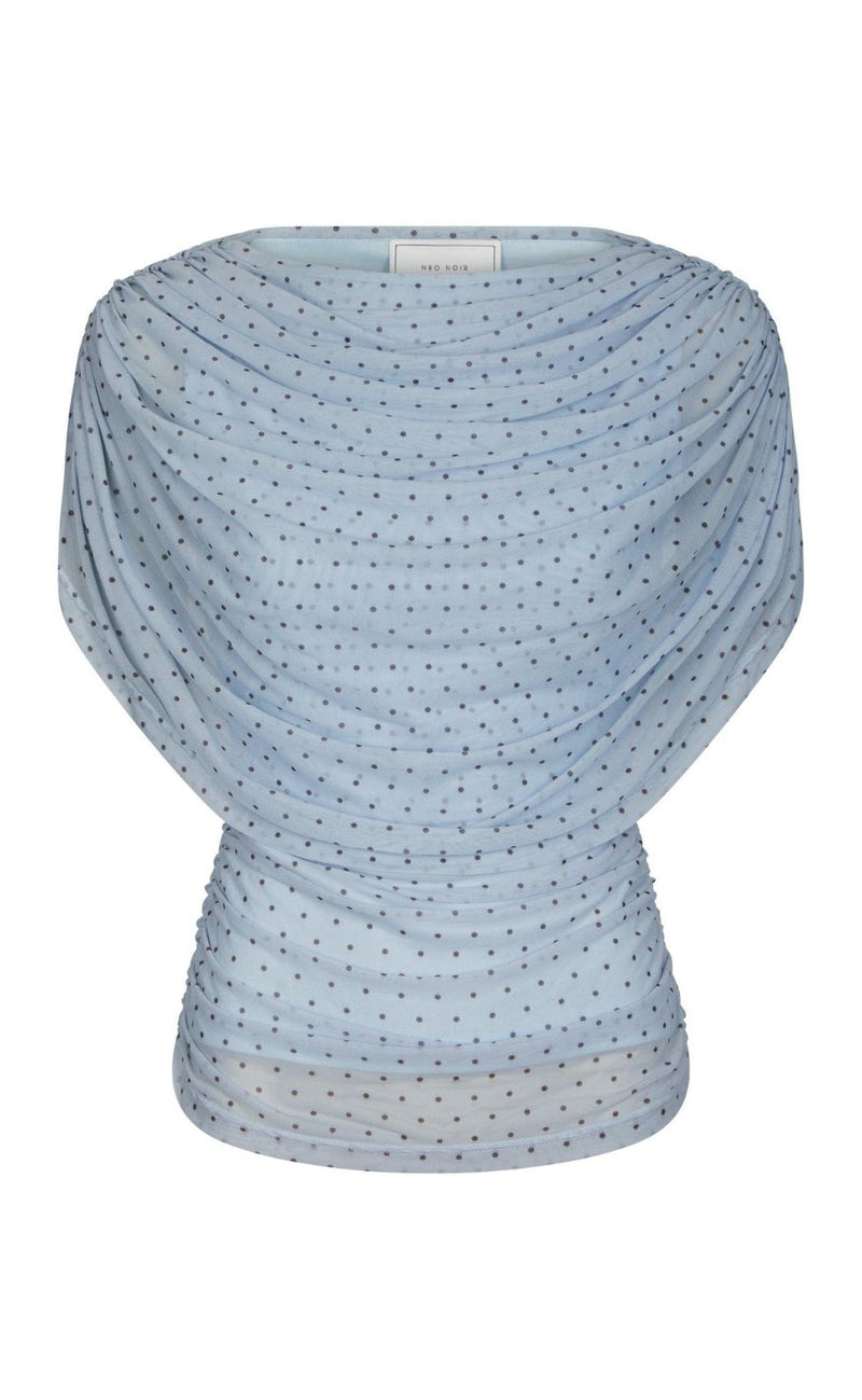 Neo Noir Top - Cottuna Dot - Light Blue