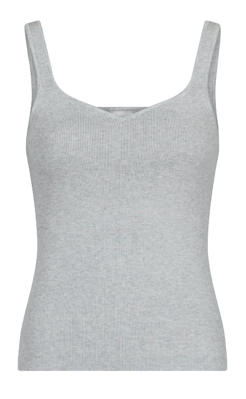 Neo Noir Top - Hanora - Light Grey Melange