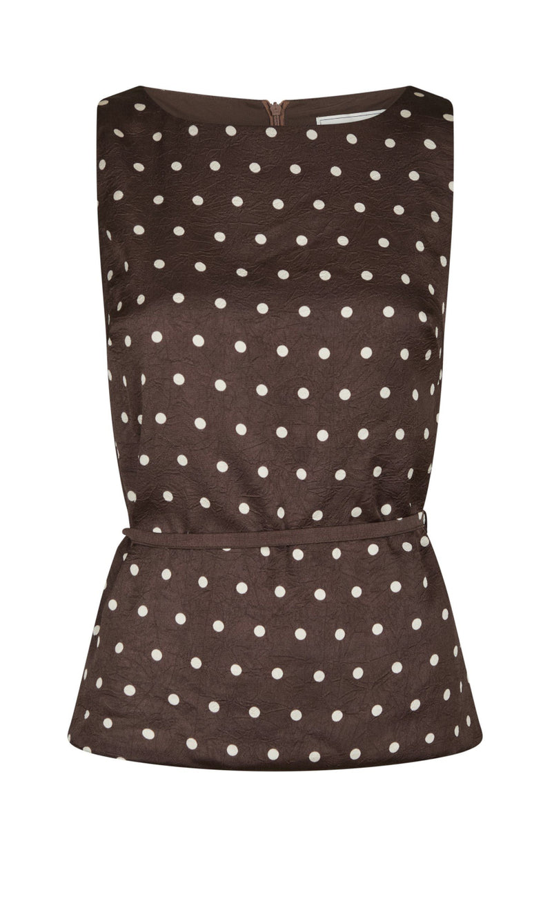 Neo Noir Top - Nassa Big Dot - Dark Brown