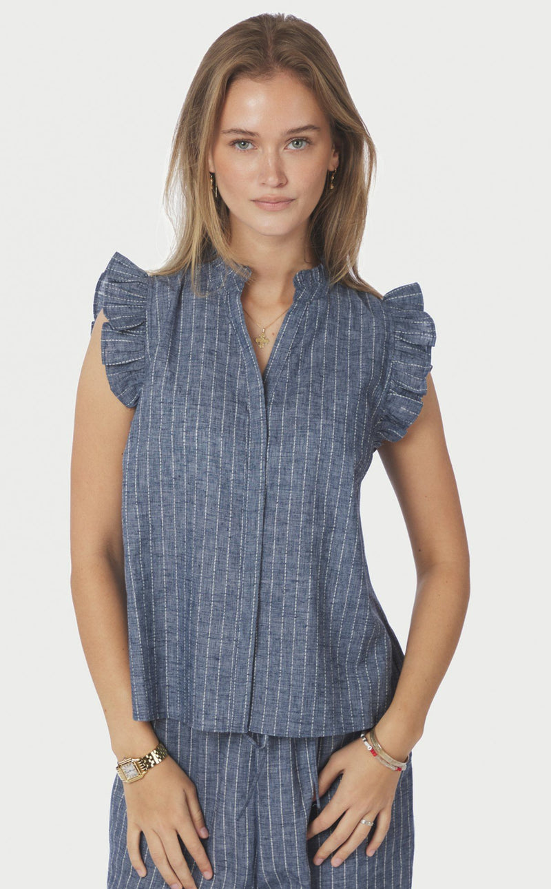 Neo Noir Top - Siona Emb - Blue
