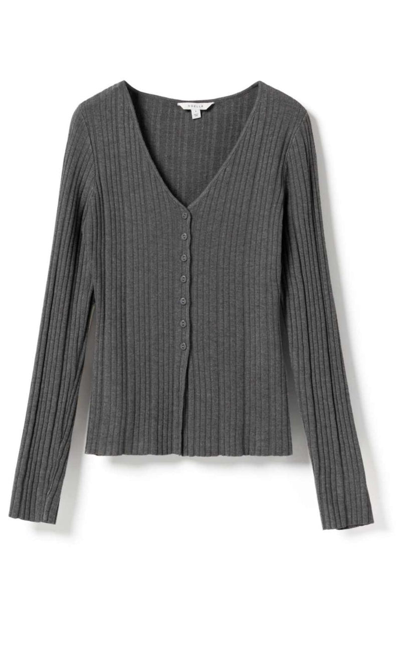 Noella Cardigan - Mevie - Medium Grey Melange