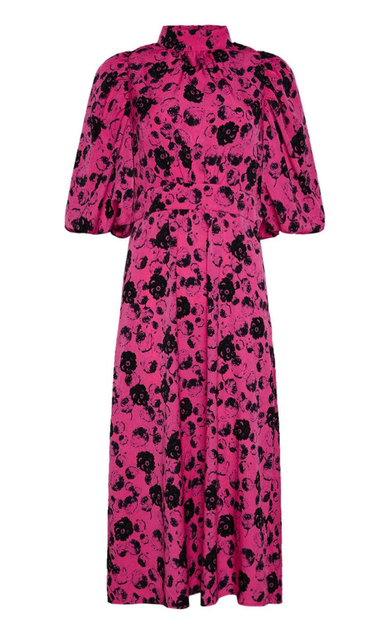 Noella Kjole - Paris Long - Fuchsia Flower