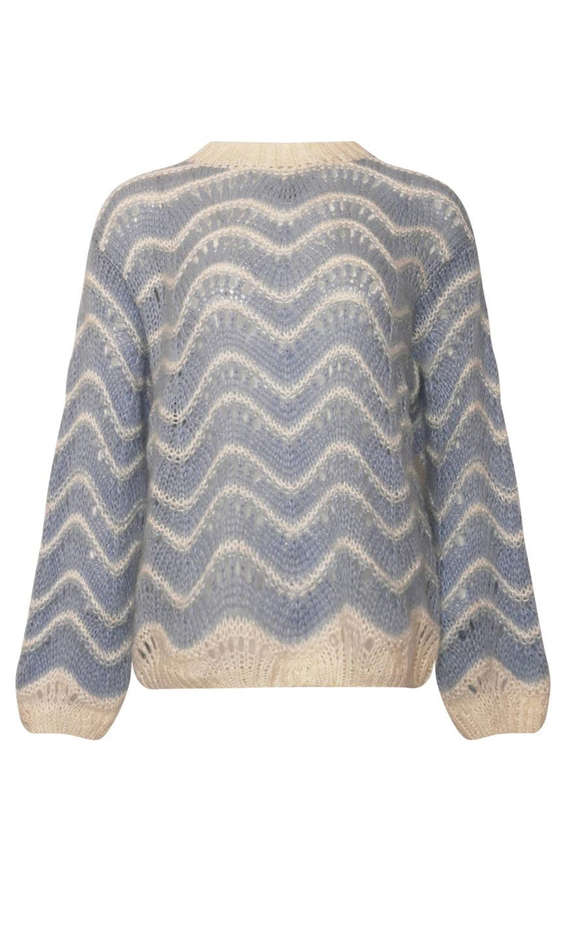 Noella Striktrøje - Panama - Dusty Blue