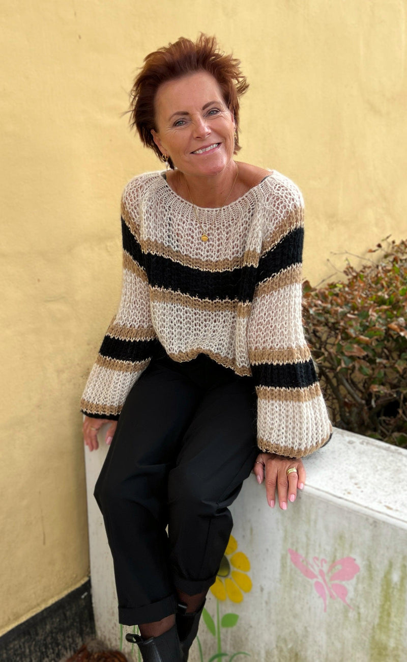 Noella Sweater - Pacific - Camel Mix