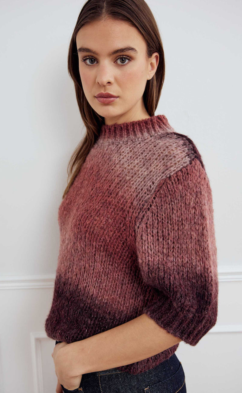 Noella Top - Leana - Brown Red Combo
