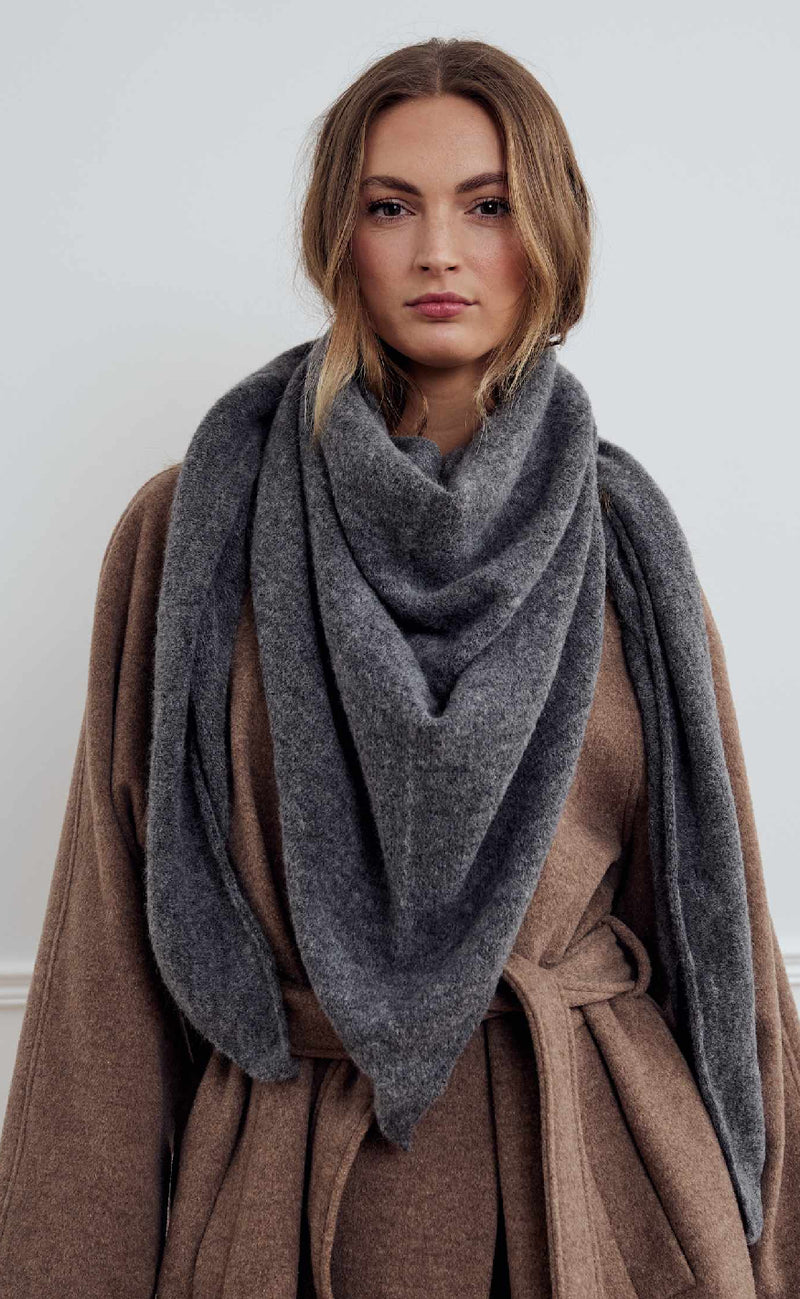 Noella Tørklæde - Loena - Dark Grey Melange