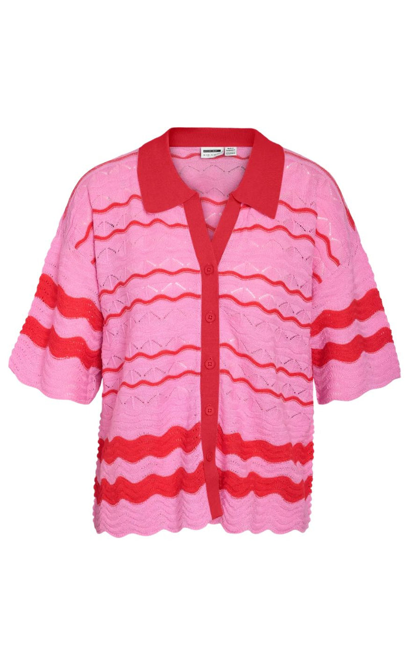 Noisy May Cardigan - Sadie - Begonia Pink/Tomato