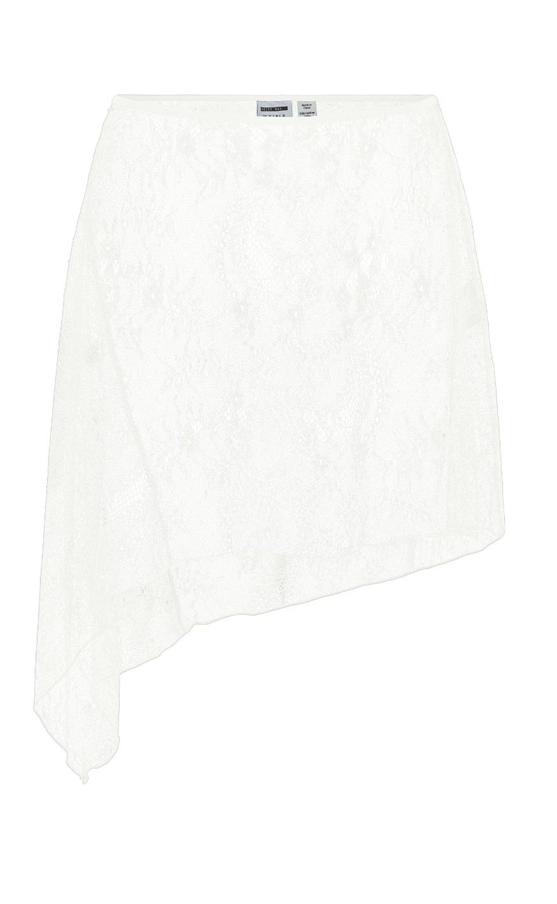 Noisy May Nederdel - Ida Elasticated Lace - Bright White