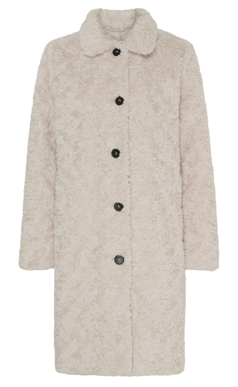 Notyz Jakke - Fake Fur - Beige