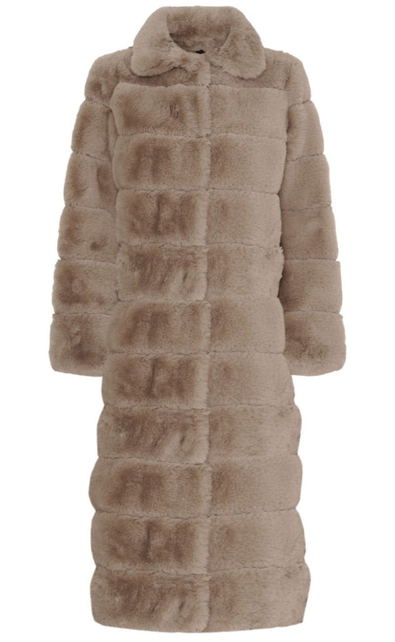 Notyz Jakke - Fake Fur Long - Sand