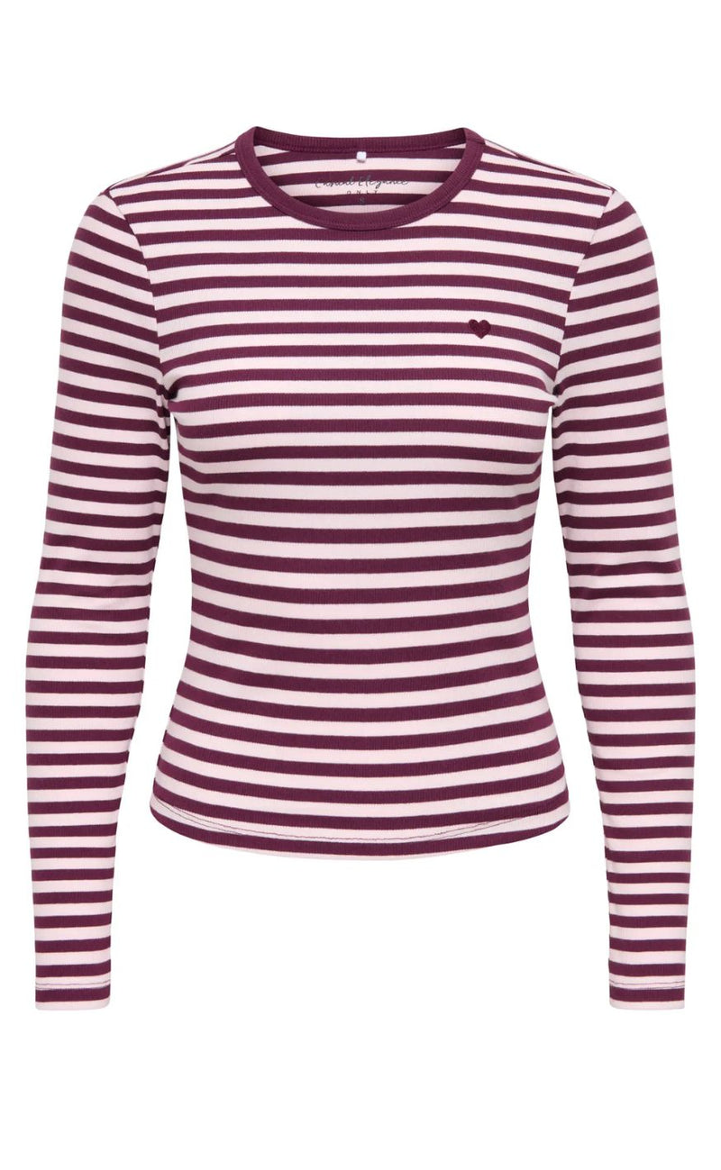 ONLY Bluse - Val - Fig Pale Lilac/Heart