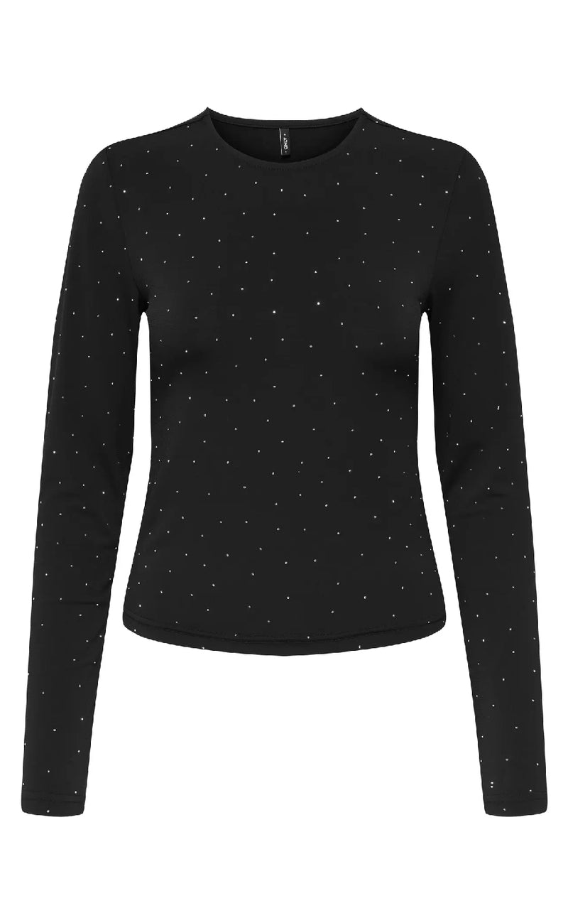 ONLY Bluse - Zita - Black Silver Rhinstones