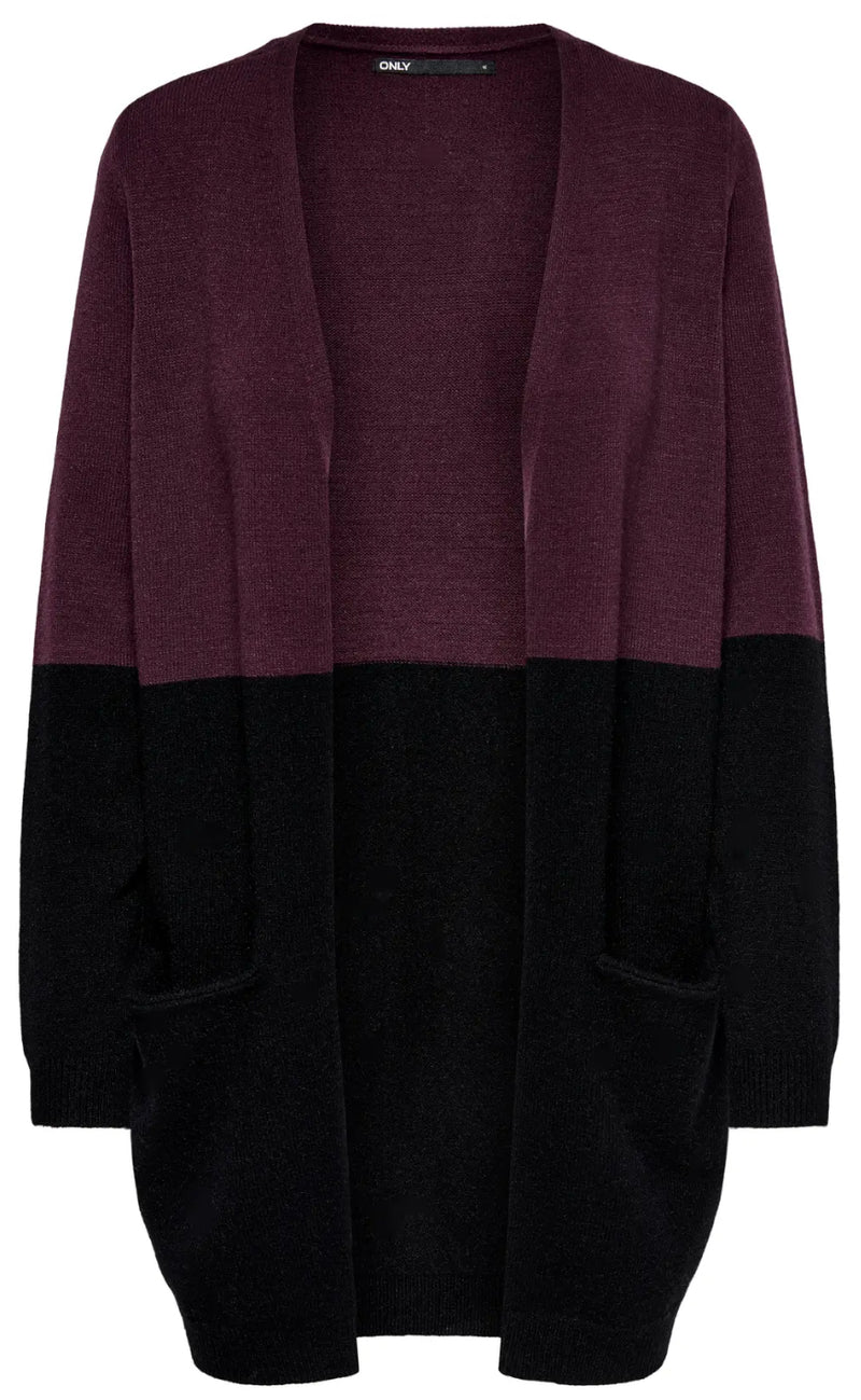 ONLY Cardigan - Queen - Windsor Wine W. Black
