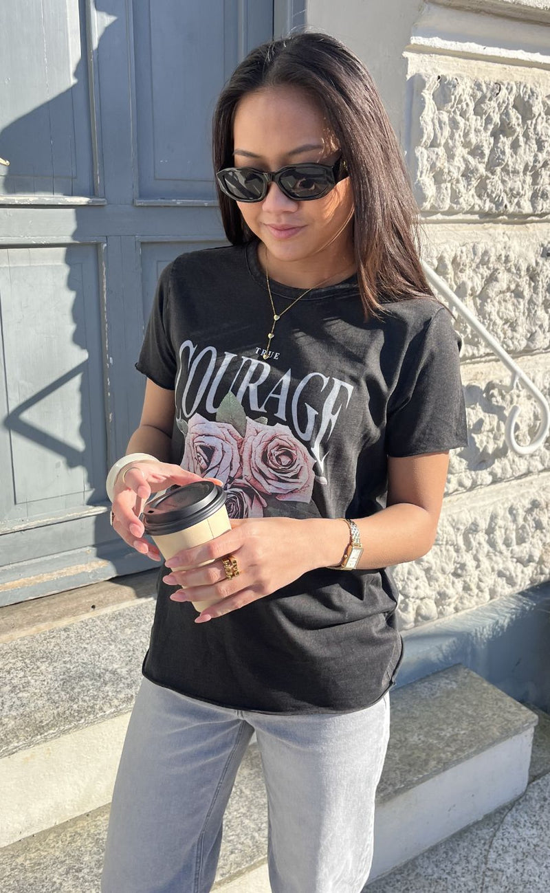 ONLY T-Shirt - Lucy - Black Rose Courage