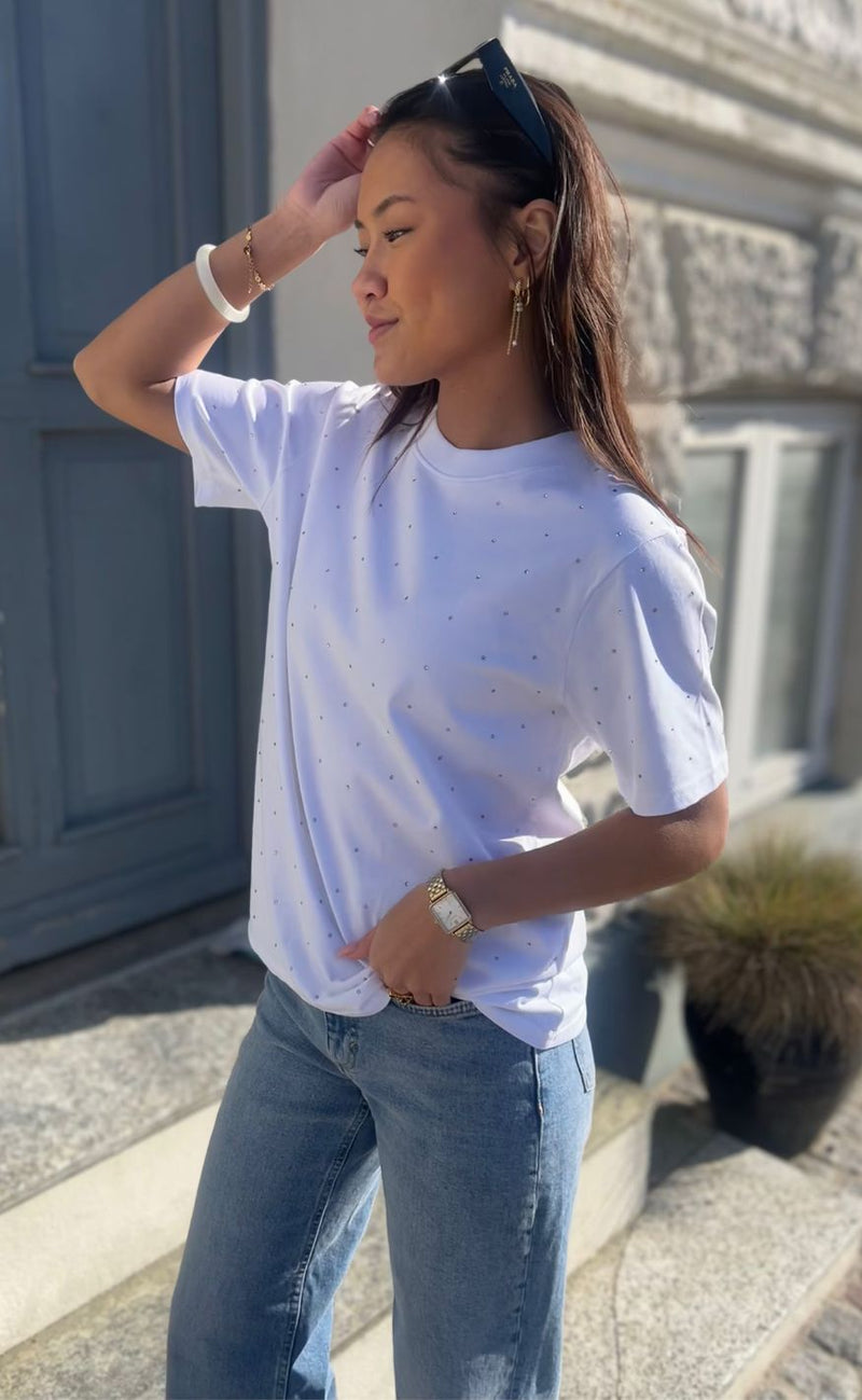 ONLY T-shirt - Monja Studs - White Studs