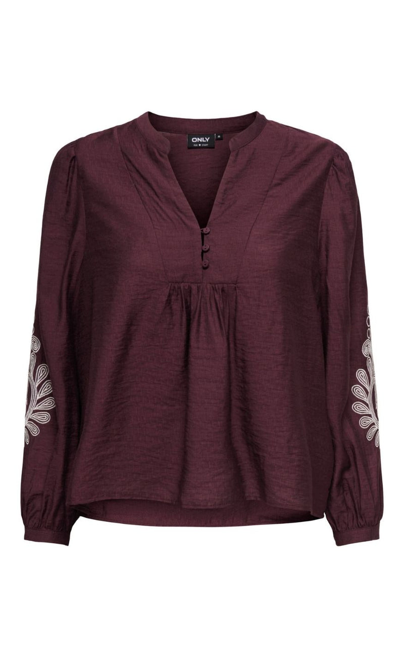 ONLY Top - Kana - Winetasting Sandshell Embroidery