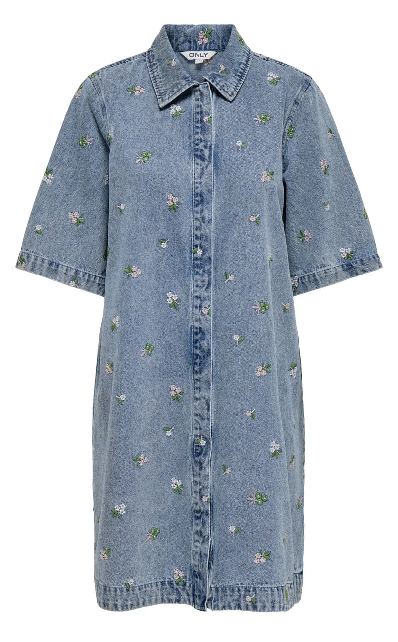 Only Kjole - Vera Belle - Light Blue Flower