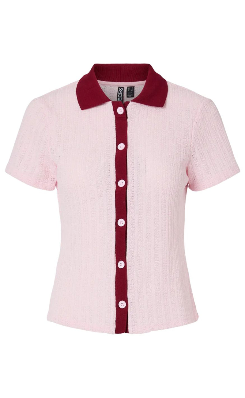 Pieces Bluse - Alysia - Pink Tulle/Rhubarb