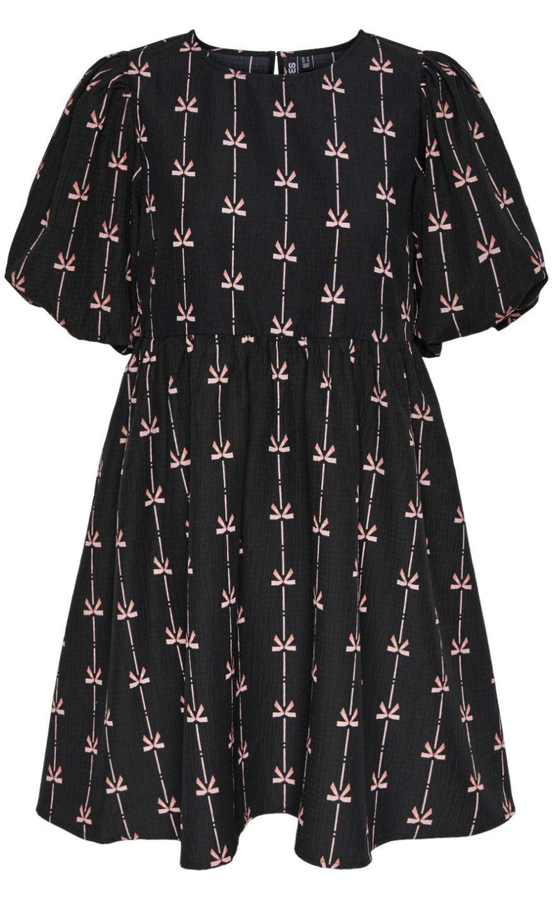 PIECES Kjole - Bow - Black Bows