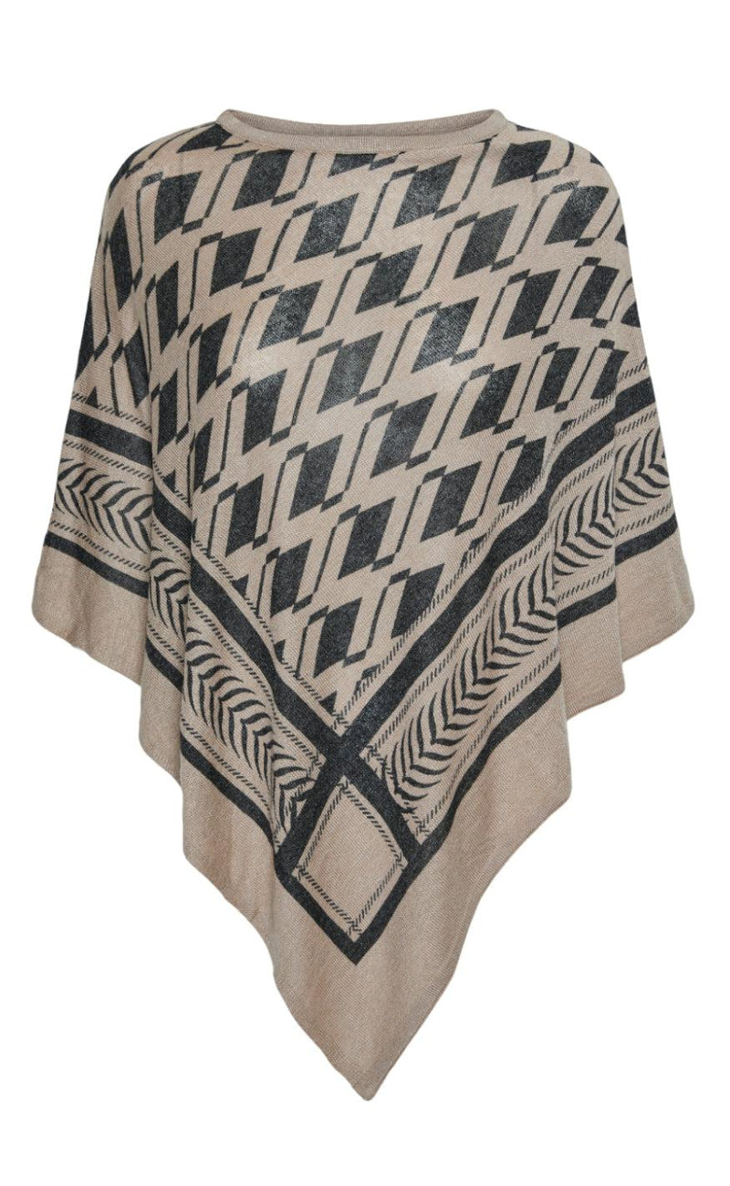 PIECES Poncho - Novis - Silver Mink
