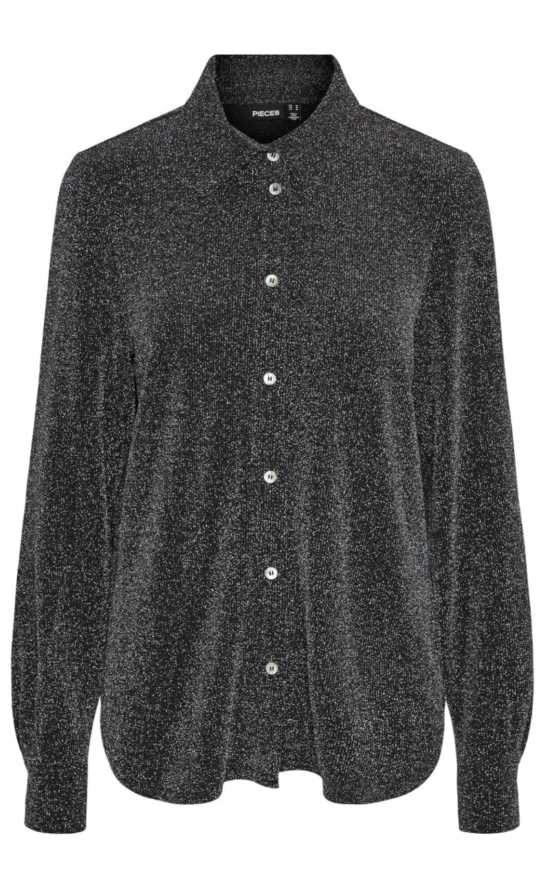 PIECES Skjorte - Pia - Black/Silver