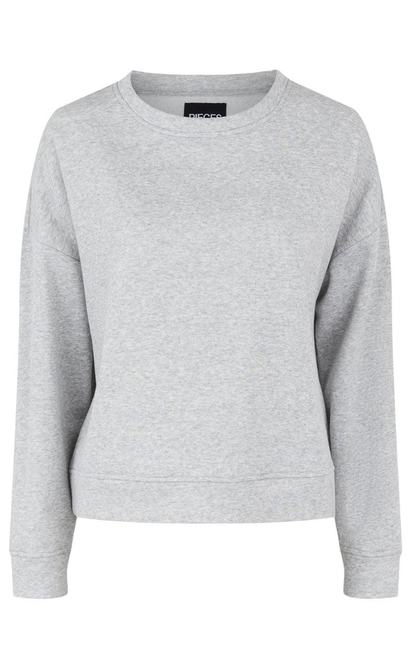 PIECES Sweatshirt - Chilli - Light Grey Melange