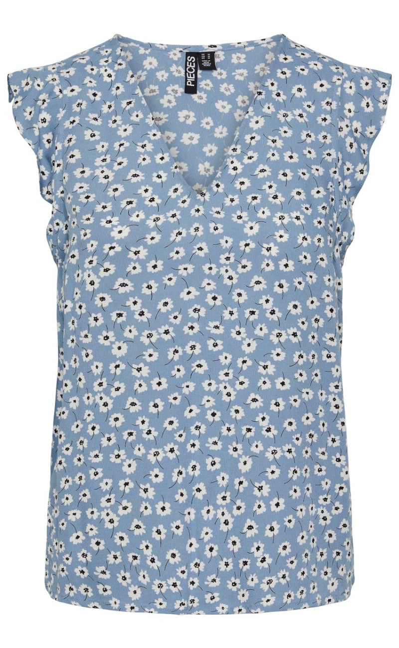 PIECES Top - Nya - Faded Denim